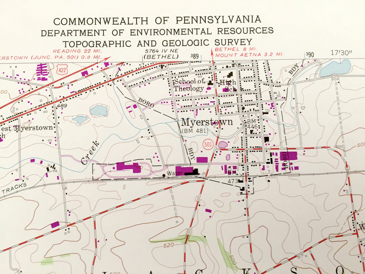 Antique Richland, Pennsylvania 1955 US Geological Survey Topographic Map – Lebanon, Lancaster County, Jackson, Heidelberg, Myerstown