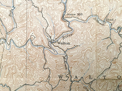 Antique Walton, West Virginia 1907 US Geological Survey Topographic Map – Roane County, Rushville, Wellford, Woodyard, Patsey, Walnut Grove