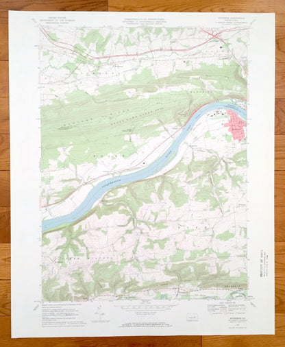 Antique Riverside, Pennsylvania 1969 US Geological Survey Topographic Map – Montour County, Northumberland County, Point, Upper Augusta