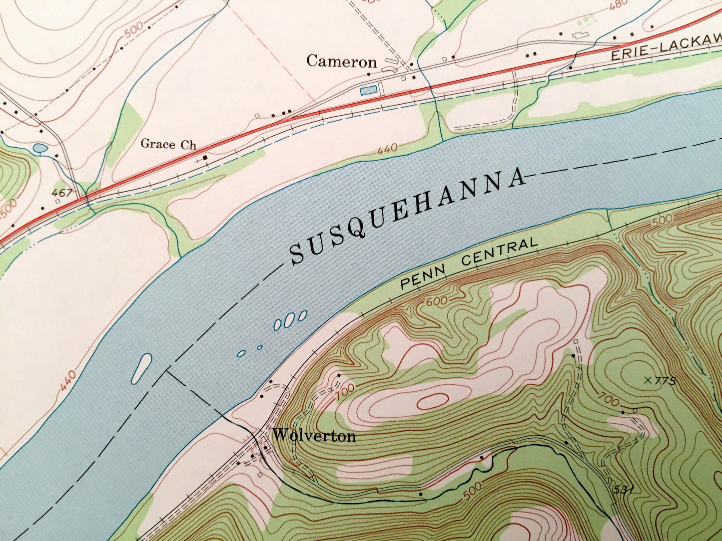 Antique Riverside, Pennsylvania 1969 US Geological Survey Topographic Map – Montour County, Northumberland County, Point, Upper Augusta