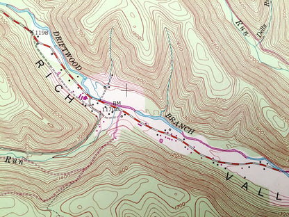 Antique Rich Valley, Pennsylvania 1948 US Geological Survey Topographic Map – McKean, Cameron County, Shippen, Norwich, Weber City, Lockwood