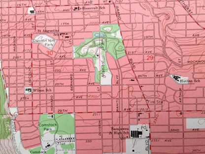 Antique Spokane, Washington 1963 Geological Survey Map – Country Homes, Dishman, Millwood, Brownes Addition, Gonzaga, South Perry, Manito WA