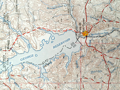 Antique Dothan, Alabama 1953 US Geological Survey Topographic Map – Georgia, Florida, Fort Rucker, Enterprise, Ozark, Headland, Ashford