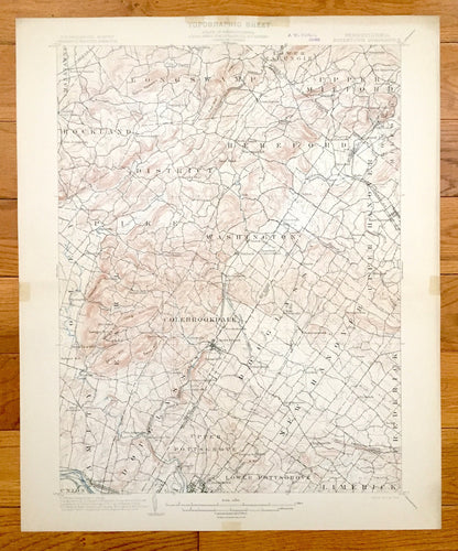 Antique Boyertown, Pennsylvania 1902 US Geological Survey Topographic Map – Berks County, Rockland, Limerick, Hereford, Pottstown, Amity, PA