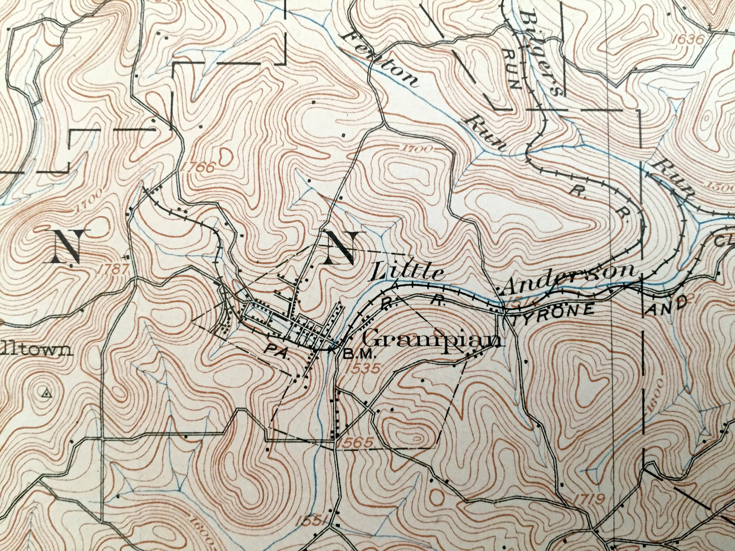 Antique Curwensville, Pennsylvania 1903 US Geological Survey Topographic Map – Clearfield County, Penn, Greenwood, Knox, Burnside, Ferguson