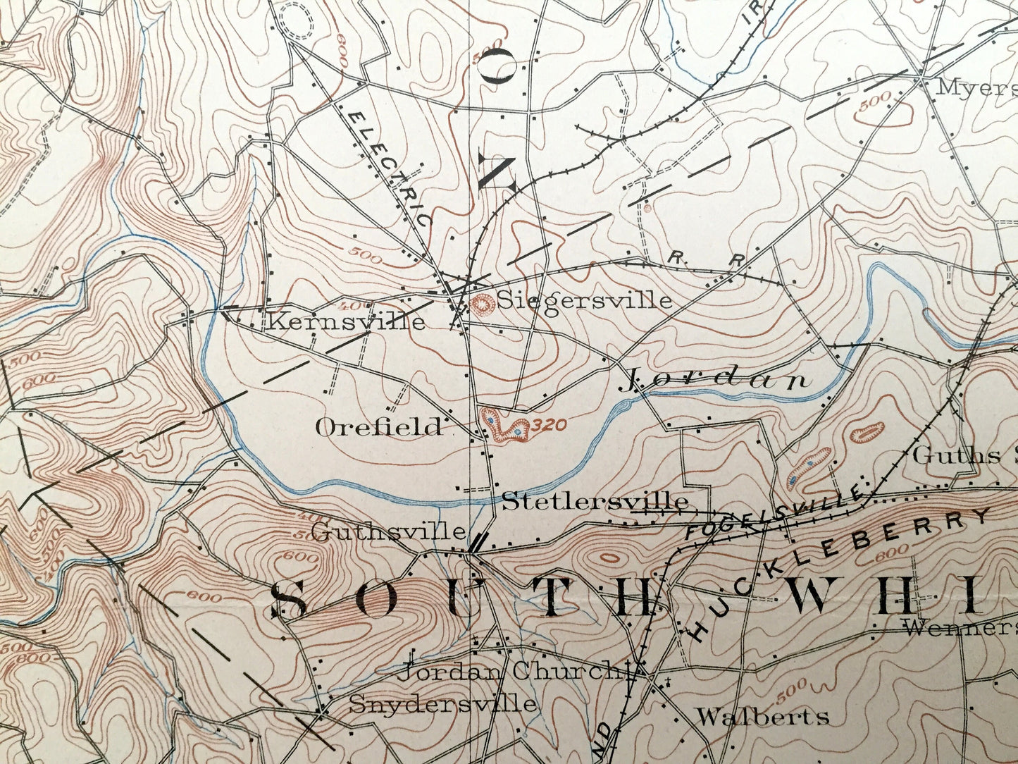 Antique Slatington, Pennsylvania 1902 US Geological Survey Topographic Map – Lehigh County, Heidelberg, Whitehall, Salisbury, Lowhill, Allen