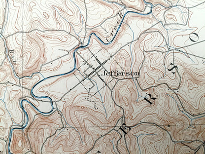 Antique Waynesburg, Pennsylvania 1904 US Geological Survey Topographic Map – Greene County, Morris, Luzerne, Dunkard, Clarksville, Jefferson