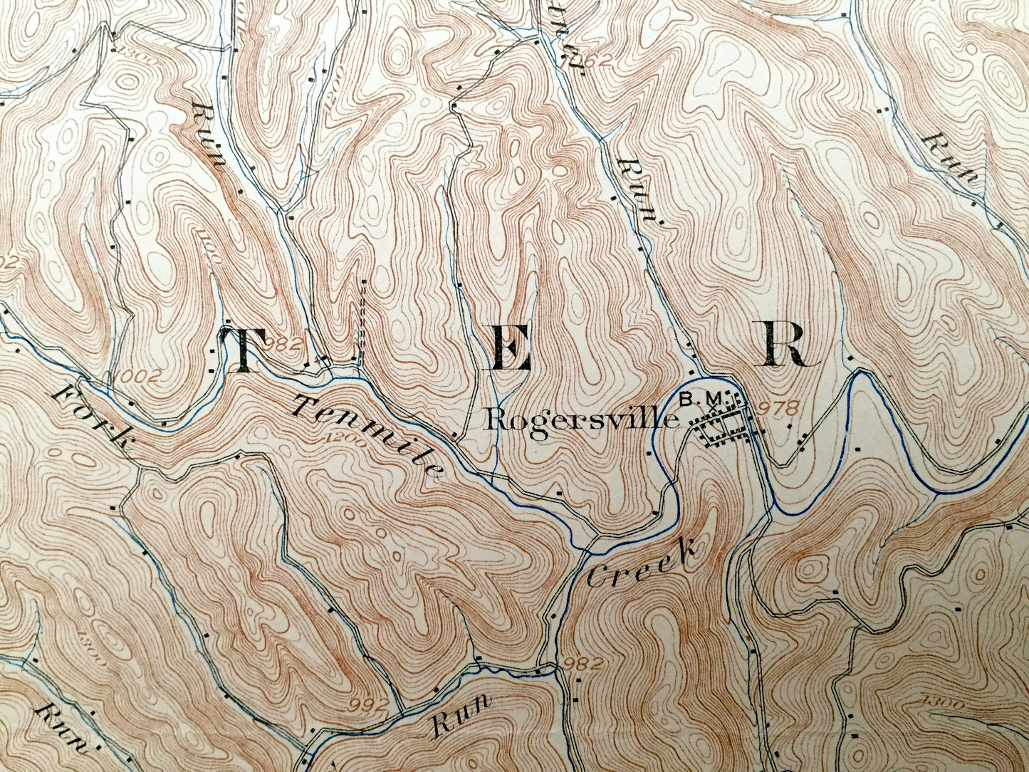 Antique Rogersville, Pennsylvania 1905 US Geological Survey Topographic Map – Greene County, Morris, Washington Aleppo Springhill Gilmore PA