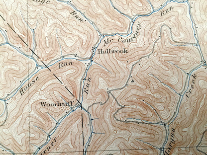 Antique Rogersville, Pennsylvania 1905 US Geological Survey Topographic Map – Greene County, Morris, Washington Aleppo Springhill Gilmore PA