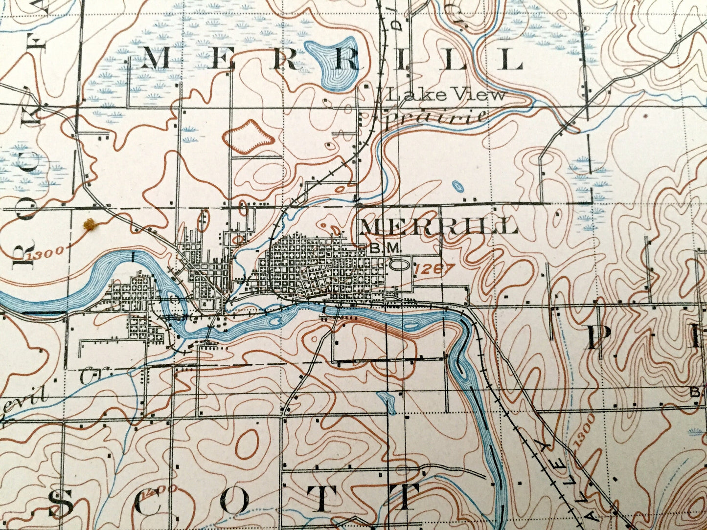 Antique Wausau, Wisconsin 1902 US Geological Survey Topographic Map – Lincoln, Langlade and Marathon County, Merrill, Pike Lake, Ackley