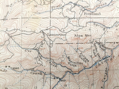 Antique Georgetown, Colorado 1905 US Geological Survey Topographic Map – Silver Plume Idaho Springs Freeland Arapaho Pike National Forest CO