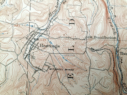 Antique Patton, Pennsylvania 1904 US Geological Survey Topographic Map – Cambria County, Burnside, Westover, Beccaria, Susquehanna, Hastings