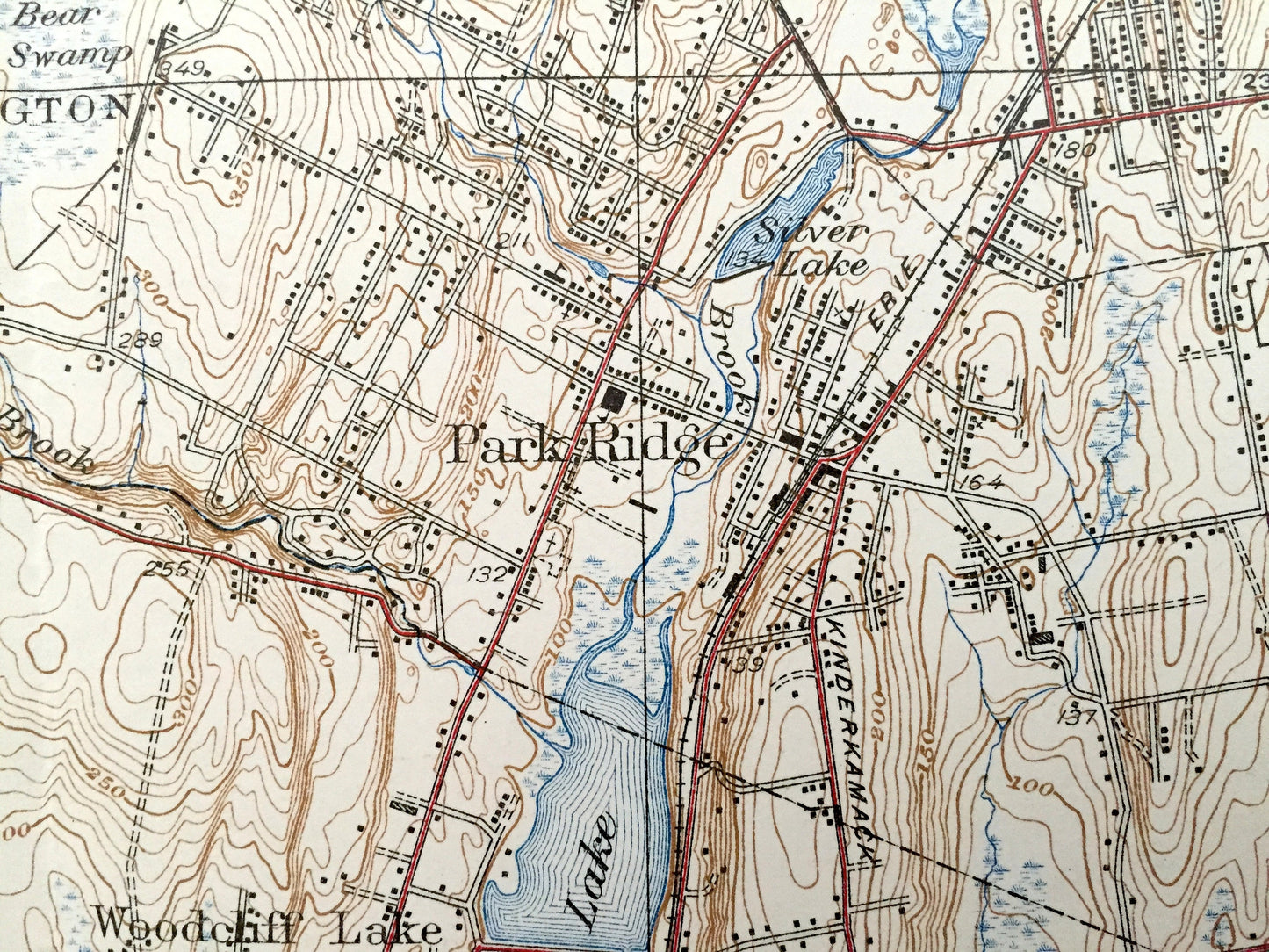 Antique Park Ridge, New Jersey 1939 US Geological Survey Map – Bergen County, Montvale, Hohokus, Woodcliff Lake, Washington, Rivervale, NJ