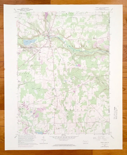 Antique Sandy Lake, Pennsylvania 1960 US Geological Survey Topographic Map – Mercer, Venango County, Worth, New Vernon, Jackson Township, PA