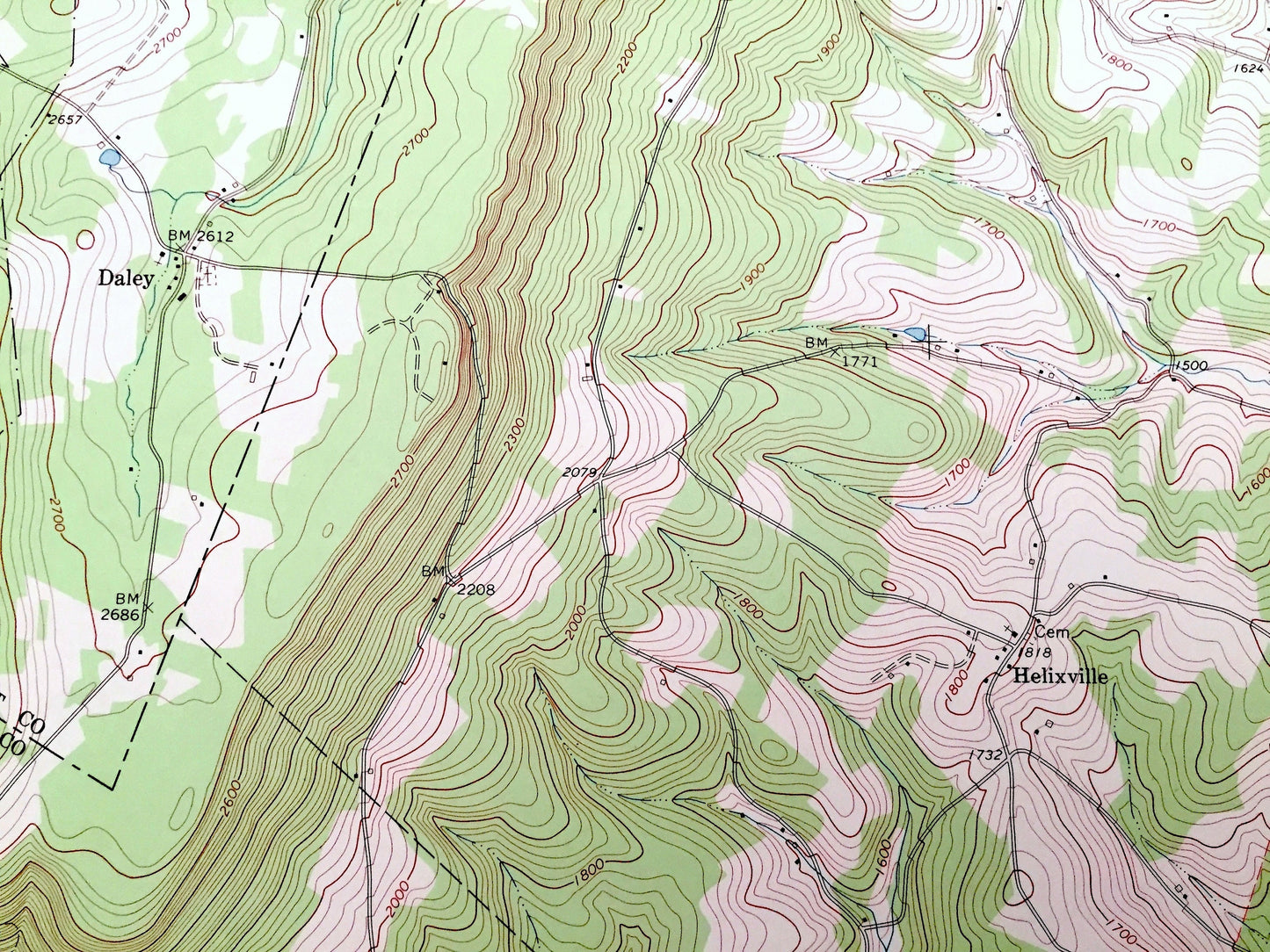 Antique Schellsburg, Pennsylvania 1971 US Geological Survey Topographic Map – Bedford County, Somerset County, Napier, Juniata, Harrison