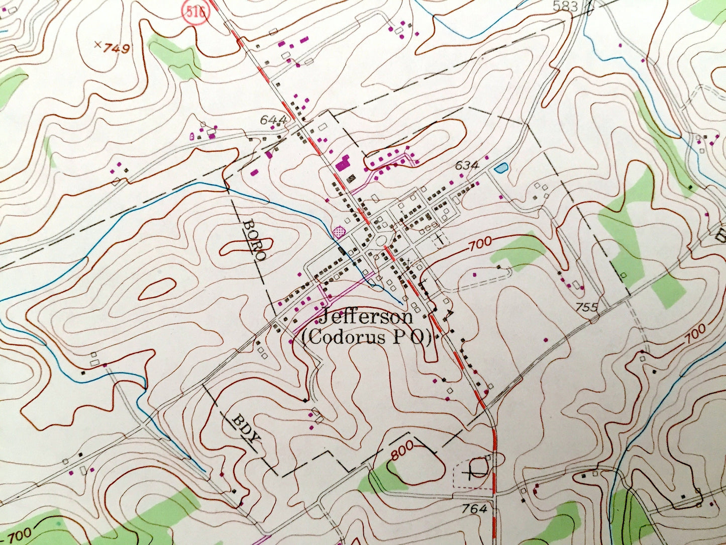 Antique Seven Valleys, Pennsylvania 1953 US Geological Survey Topographic Map – York County, Codorus, North Codorus, Manheim, Springfield