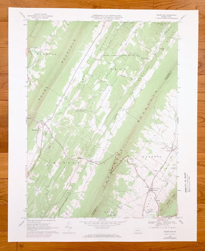 Antique Shade Gap, Pennsylvania 1966 US Geological Survey Topographic Map – Huntingdon County, Franklin County, Cromwell, Fannett, Dublin