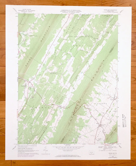 Antique Shade Gap, Pennsylvania 1966 US Geological Survey Topographic Map – Huntingdon County, Franklin County, Cromwell, Fannett, Dublin