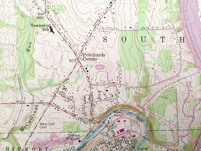 Antique Sharpsville, Pennsylvania 1958 US Geological Survey Topographic Map – Mercer County, South Pymatuning, West Salem, Shenango River PA
