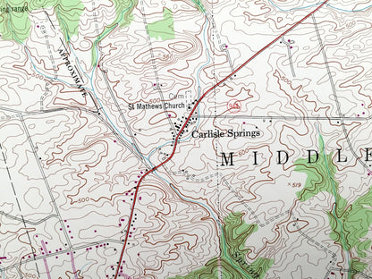 Antique Shermans Dale, Pennsylvania 1952 US Geological Survey Topographic Map – Perry County, Cumberland County, Carroll, North Middleton