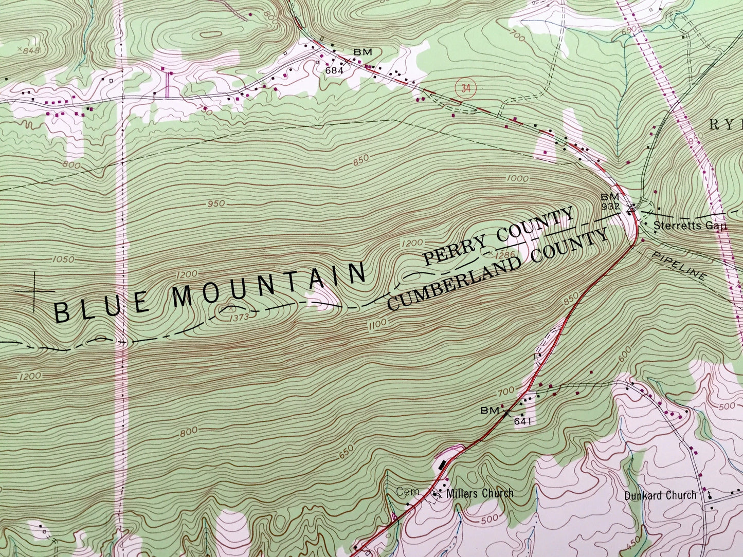Antique Shermans Dale, Pennsylvania 1952 US Geological Survey Topographic Map – Perry County, Cumberland County, Carroll, North Middleton