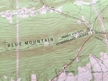 Antique Shermans Dale, Pennsylvania 1952 US Geological Survey Topographic Map – Perry County, Cumberland County, Carroll, North Middleton