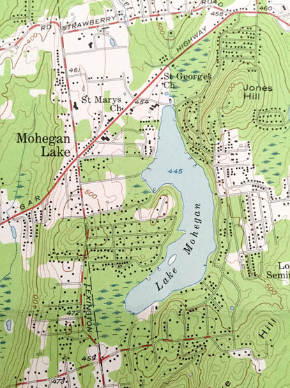 Antique Mohegan Lake, New York 1956 US Geological Survey Topographic Map – Westchester County, Putnam Valley, Cortlandt, Yorktown, Carmel NY