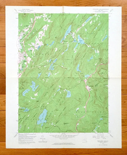 Antique Popolopen Lake, New York 1957 US Geological Survey Topographic Map – Orange, Rockland County, West Point, Highlands Woodbury Camp NY