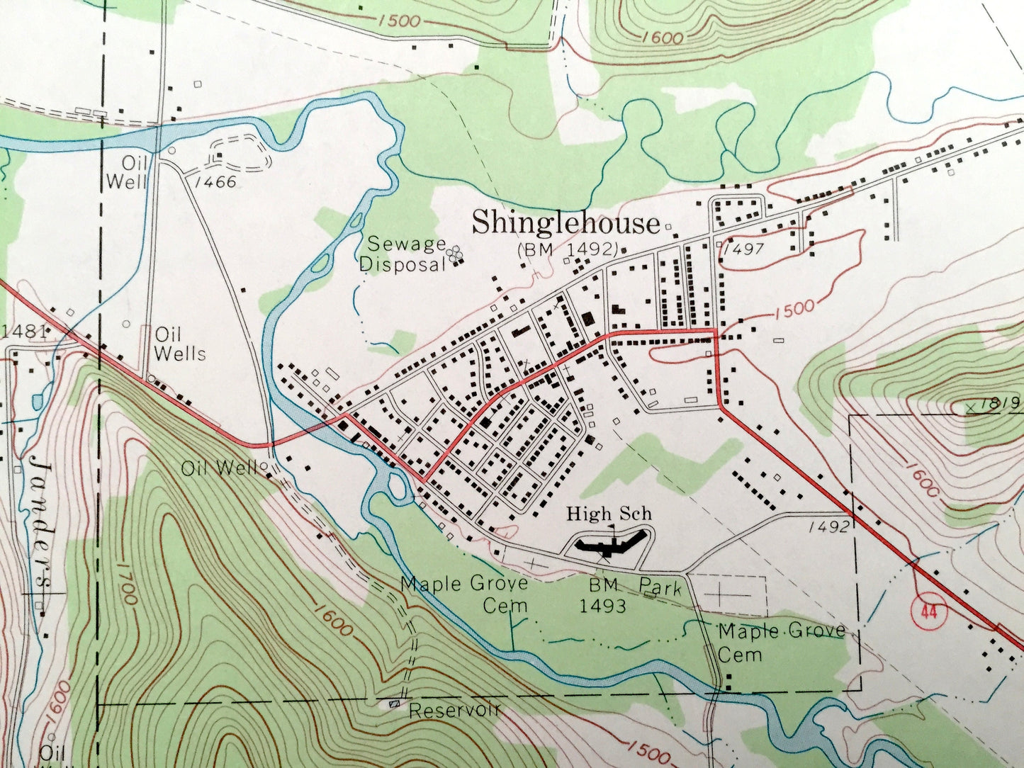 Antique Shinglehouse, Pennsylvania - New York 1969 US Geological Survey Topographic Map – McKean County, Potter County PA Allegany County NY
