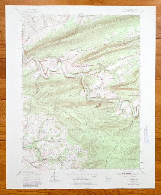 Antique Shumans, Pennsylvania 1955 US Geological Survey Topographic Map – Columbia County, Schuylkill County, Beaver, Roaring Creek, Locust