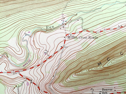 Antique Shumans, Pennsylvania 1955 US Geological Survey Topographic Map – Columbia County, Schuylkill County, Beaver, Roaring Creek, Locust