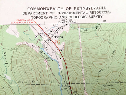 Antique Sheffield, Pennsylvania 1966 US Geological Survey Topographic Map – Warren County, Forest County, Cherry Grove, Mead, Howe, Milltown