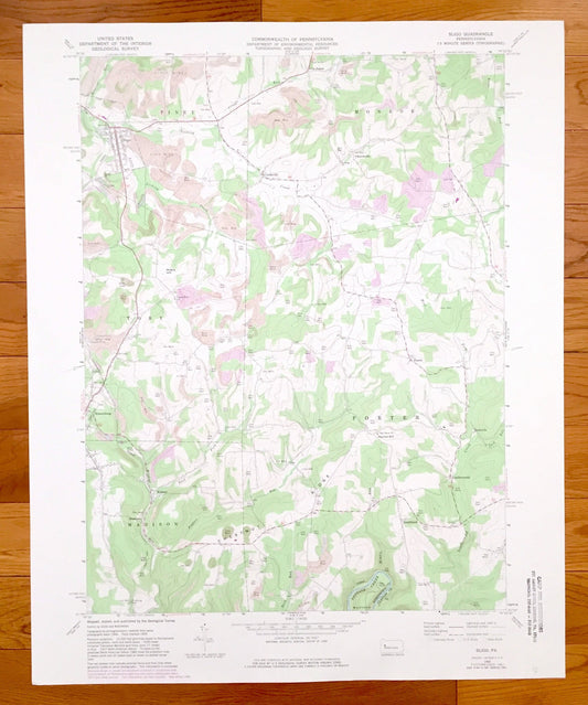 Antique Sligo, Pennsylvania 1969 US Geological Survey Topographic Map – Armstrong County, Clarion County, Piney, Monroe, Toby, Porter