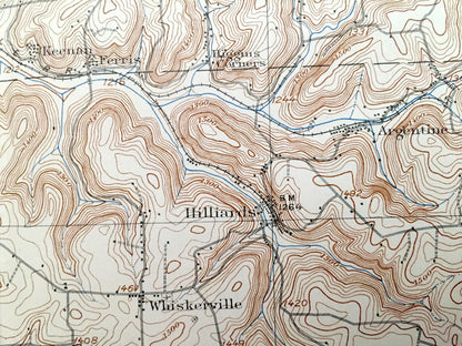 Antique Hilliards, Pennsylvania 1912 US Geological Survey Topographic Map – Butler, Venango County, Murrinsville, Clintonville, Glade Dam PA