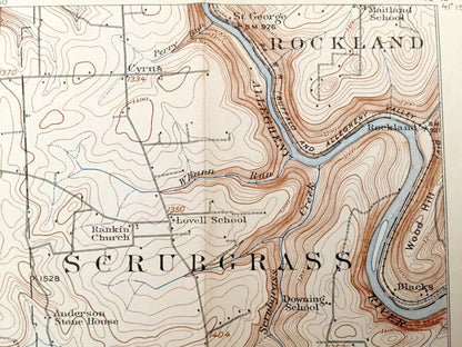 Antique Hilliards, Pennsylvania 1912 US Geological Survey Topographic Map – Butler, Venango County, Murrinsville, Clintonville, Glade Dam PA