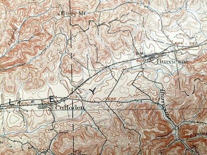 Antique Milton, West Virginia 1902 US Geological Survey Topographic Map – Cabell County, Barboursville, Teays Valley, Carroll, Butler, Grant