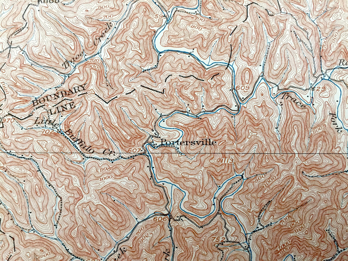 Antique Milton, West Virginia 1902 US Geological Survey Topographic Map – Cabell County, Barboursville, Teays Valley, Carroll, Butler, Grant