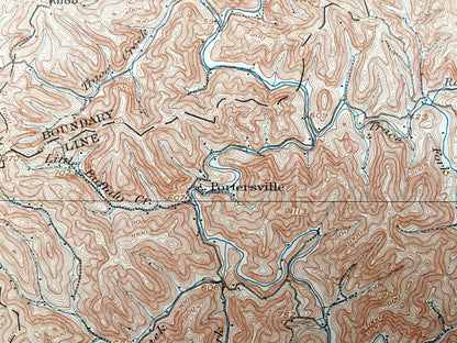 Antique Milton, West Virginia 1902 US Geological Survey Topographic Map – Cabell County, Barboursville, Teays Valley, Carroll, Butler, Grant