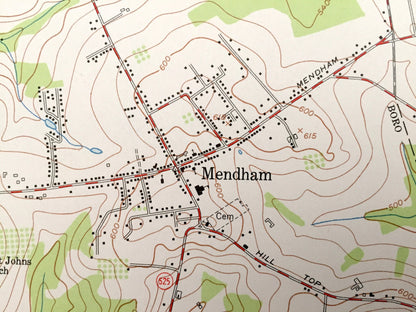 Antique Mendham, New Jersey 1954 US Geological Survey Topographic Map – Morris, Somerset County, Randolph, Denville, Morris, Harding, NJ