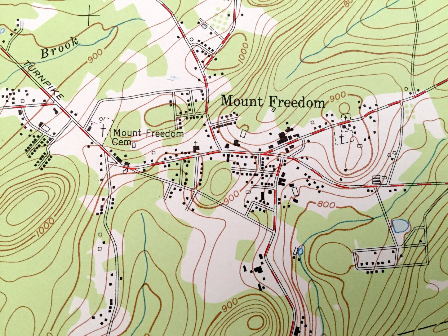 Antique Mendham, New Jersey 1954 US Geological Survey Topographic Map – Morris, Somerset County, Randolph, Denville, Morris, Harding, NJ