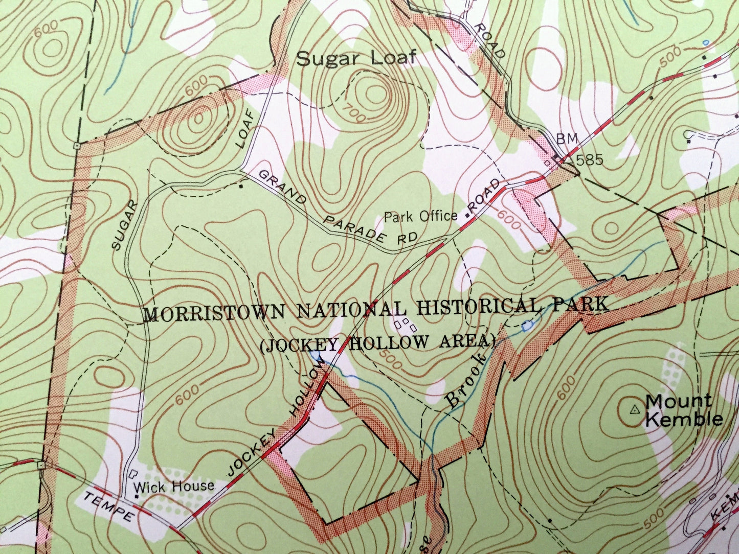 Antique Mendham, New Jersey 1954 US Geological Survey Topographic Map – Morris, Somerset County, Randolph, Denville, Morris, Harding, NJ
