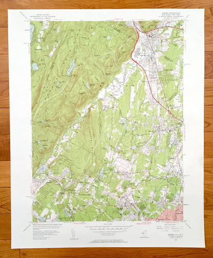 Antique Ramsey, New Jersey 1955 US Geological Survey Topographic Map – Bergen, Passaic, Rockland County, Mahwah, Ramapo, New York NJ NY