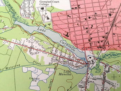 Antique Lakewood, New Jersey 1954 US Geological Survey Topographic Map – Ocean, Monmouth County, Brick, Toms River, Dover, Manchester, NJ