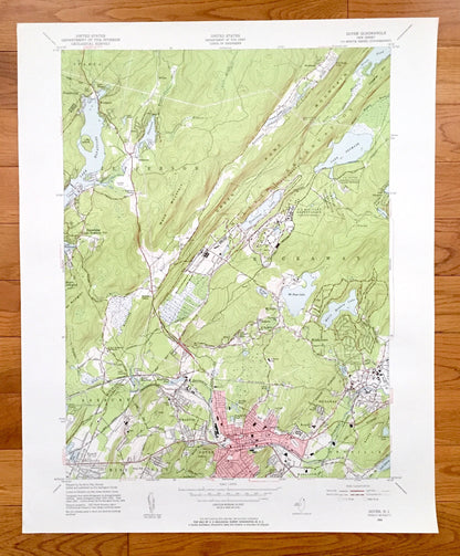Antique Dover, New Jersey 1954 US Geological Survey Topographic Map – Morris, Sussex County, Jefferson, Rockaway, Roxbury, Denville, Wharton