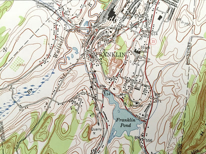 Antique Franklin, New Jersey 1954 US Geological Survey Topographic Map – Sussex, Morris, Passiac County, Sparta, Jefferson, Ogdensburg, NJ