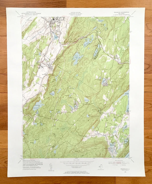 Antique Franklin, New Jersey 1954 US Geological Survey Topographic Map – Sussex, Morris, Passiac County, Sparta, Jefferson, Ogdensburg, NJ