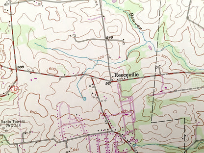 Antique Wagontown, Pennsylvania 1956 US Geological Survey Topographic Map – Chester County, Honeybrook, Wallace, Caln, West Caln, Valley, PA