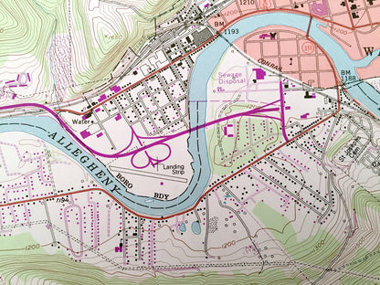 Antique Warren, Pennsylvania 1954 US Geological Survey Topographic Map – Warren County, Conewango, Pleasant, Watson, Mead, Glade, Starbrick