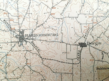 Antique Harrodsburg, Kentucky 1905 US Geological Survey Topographic Map – Mercer County, Bulgin, Cornishville, Shelby, Stanford, Perryville