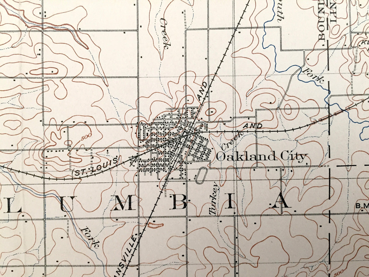 Antique Petersburg, Indiana 1903 US Geological Survey Topographic Map – Pike, Gibson and Knox County, Oakland City, Francisco, Glezen, IN